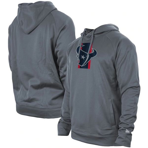 Men's Houston Texans Gray New Era Training Camp Raglan Pullover Hoodie